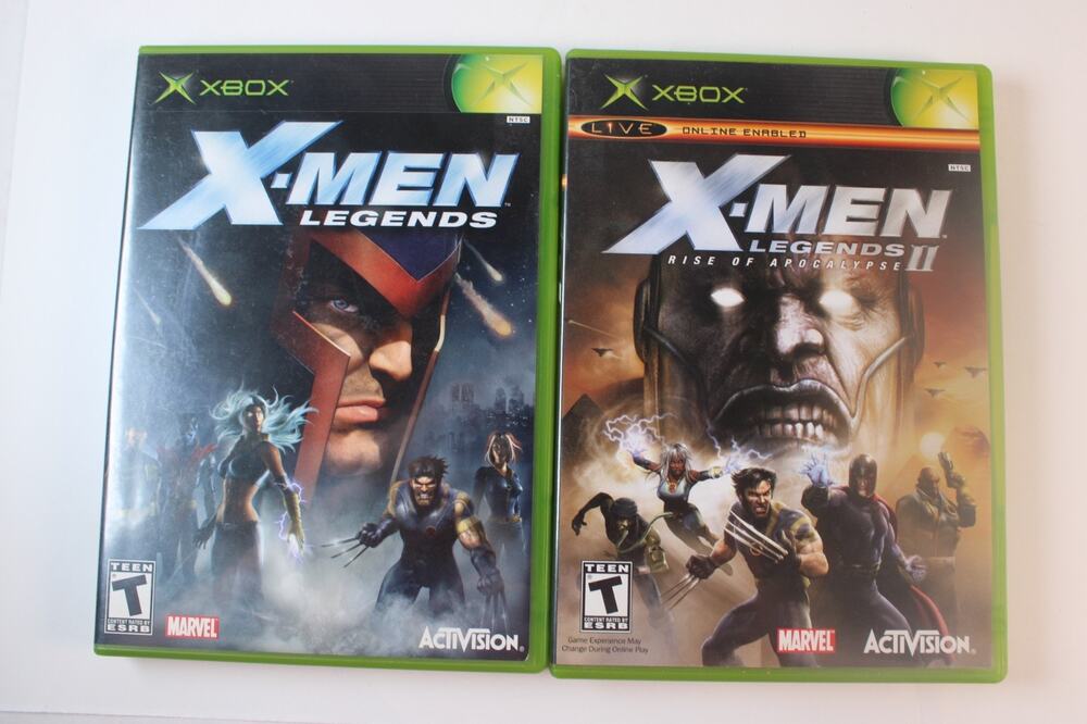 2 games: X-Men Legends 1 & 2 Apocalypse (Microsoft Xbox) Authentic, Complete
